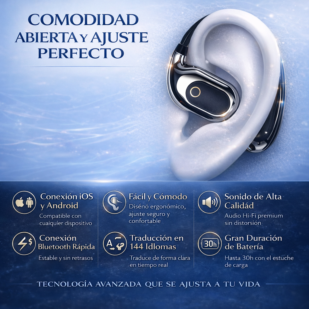 TRADUCTOR AURICULAR INTELIGENTE CON IA – TRADUCCIÓN EN TIEMPO REAL - INSTANTÁNEA